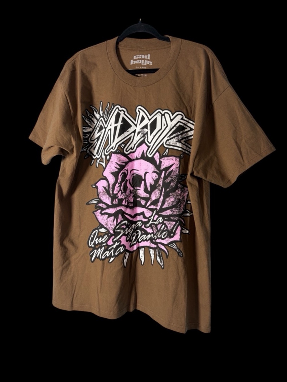 Sad Boyz T Shirt Mens X-Large Short Sleeve Cotton Brown Junior H Skull